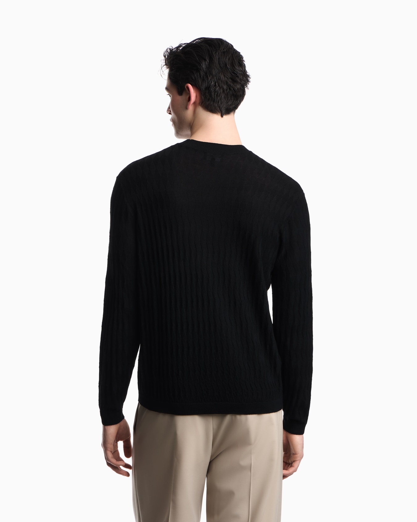 Textured virgin wool jumper Slide 2