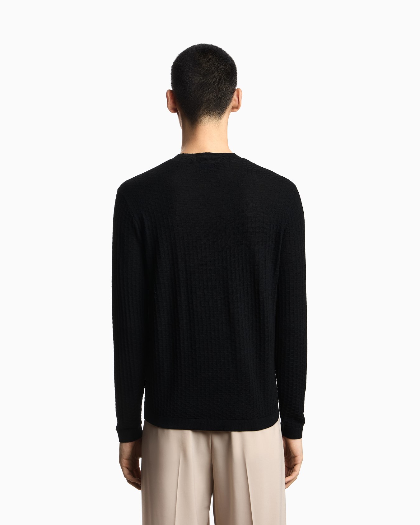 Textured virgin wool jumper Slide 2