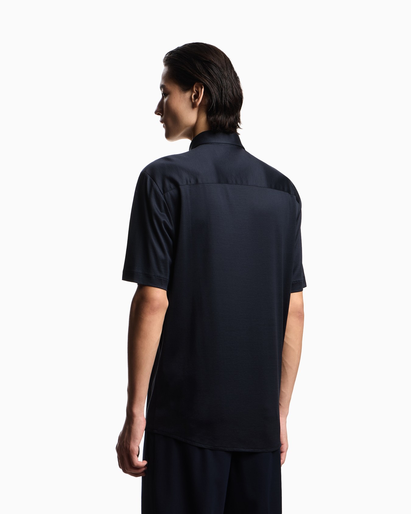 スリムフィット半袖シャツ リヨセル混紡ジャージー スライドする 2