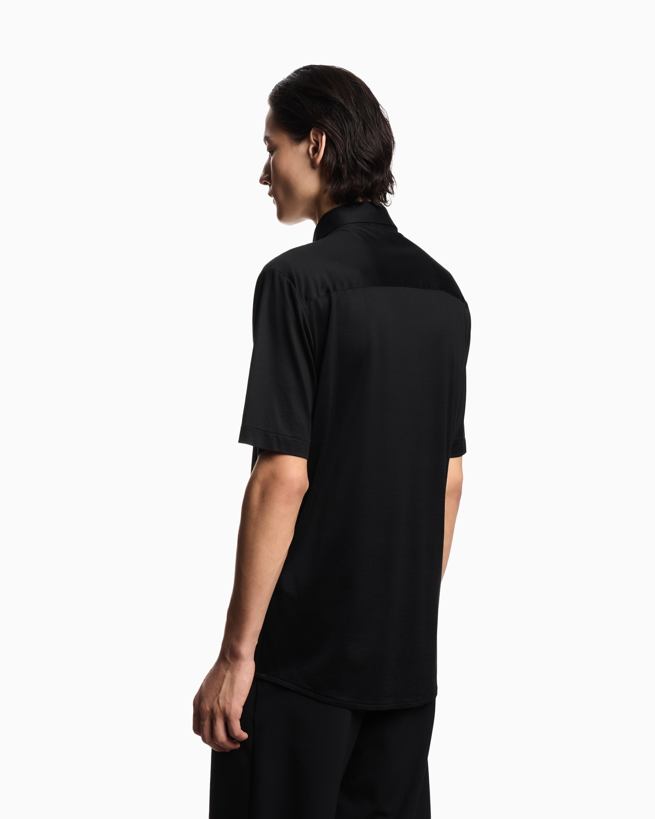 スリムフィット半袖シャツ リヨセル混紡ジャージー スライドする 2