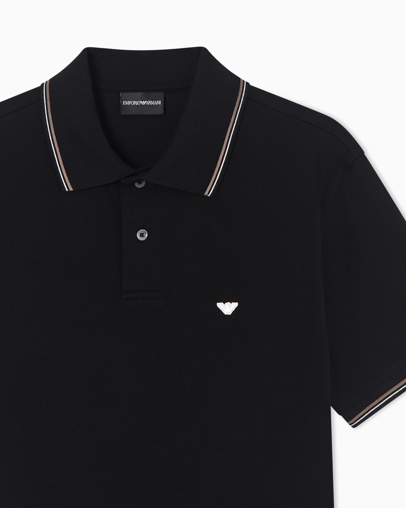 Polo slim fit de piqué elástico con microáguila Diapositiva 4