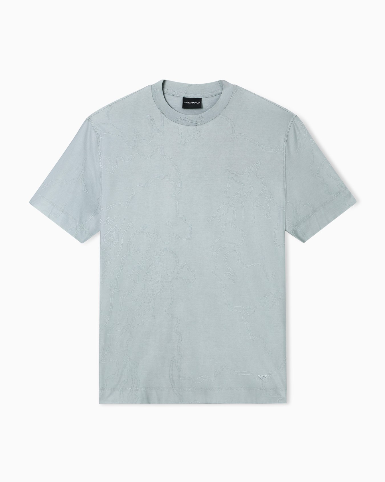 Silk jersey t-shirt with knit detail Slide 0