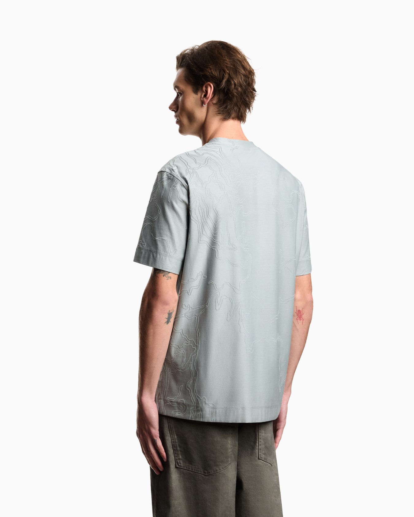 Silk jersey t-shirt with knit detail Slide 2
