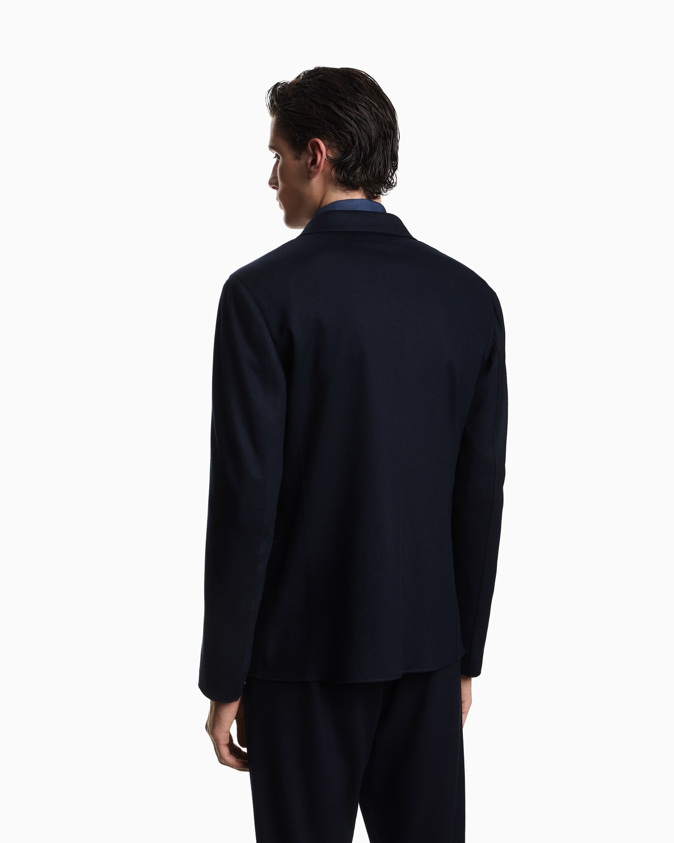 Double-breasted blazer in ultra-lightweight compact wool jersey Slide 2
