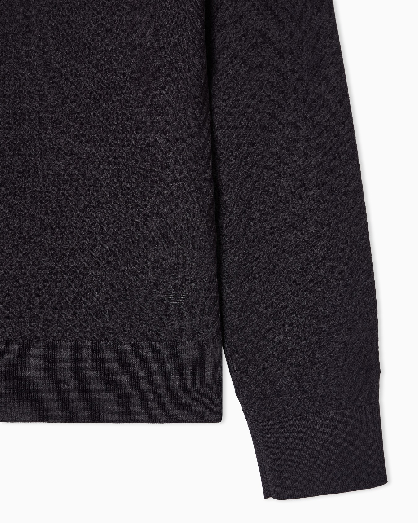 Cárdigan de punto chevrón en mezcla de viscosa con cremallera completa Icon ASV Diapositiva 4