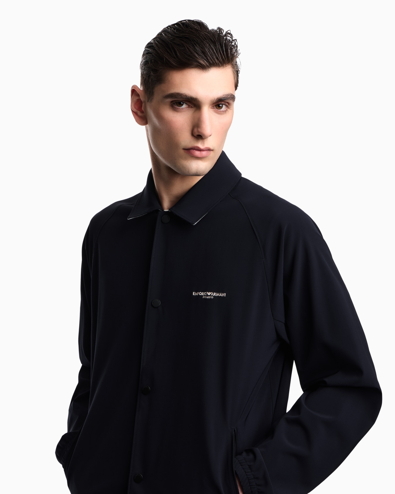 Nylon blouson with logo embroidery Slide 4