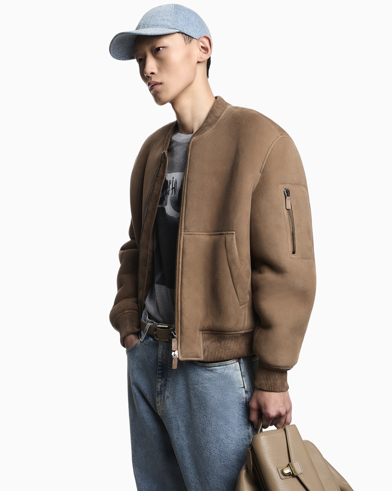 Icon Merino lamb suede shearling blouson Slide 3