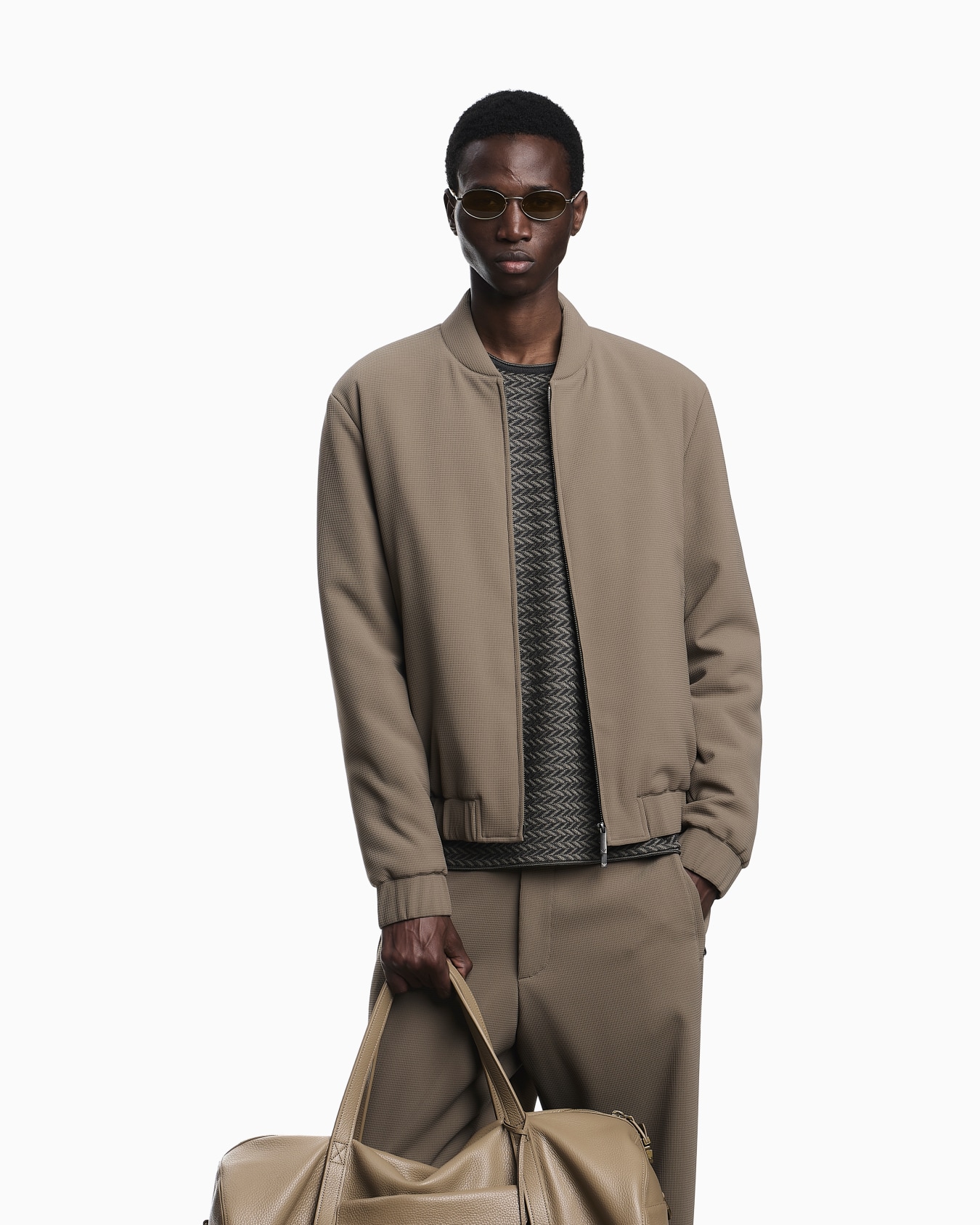 Icon 3D piqué-effect crêpe jersey trousers Slide 2