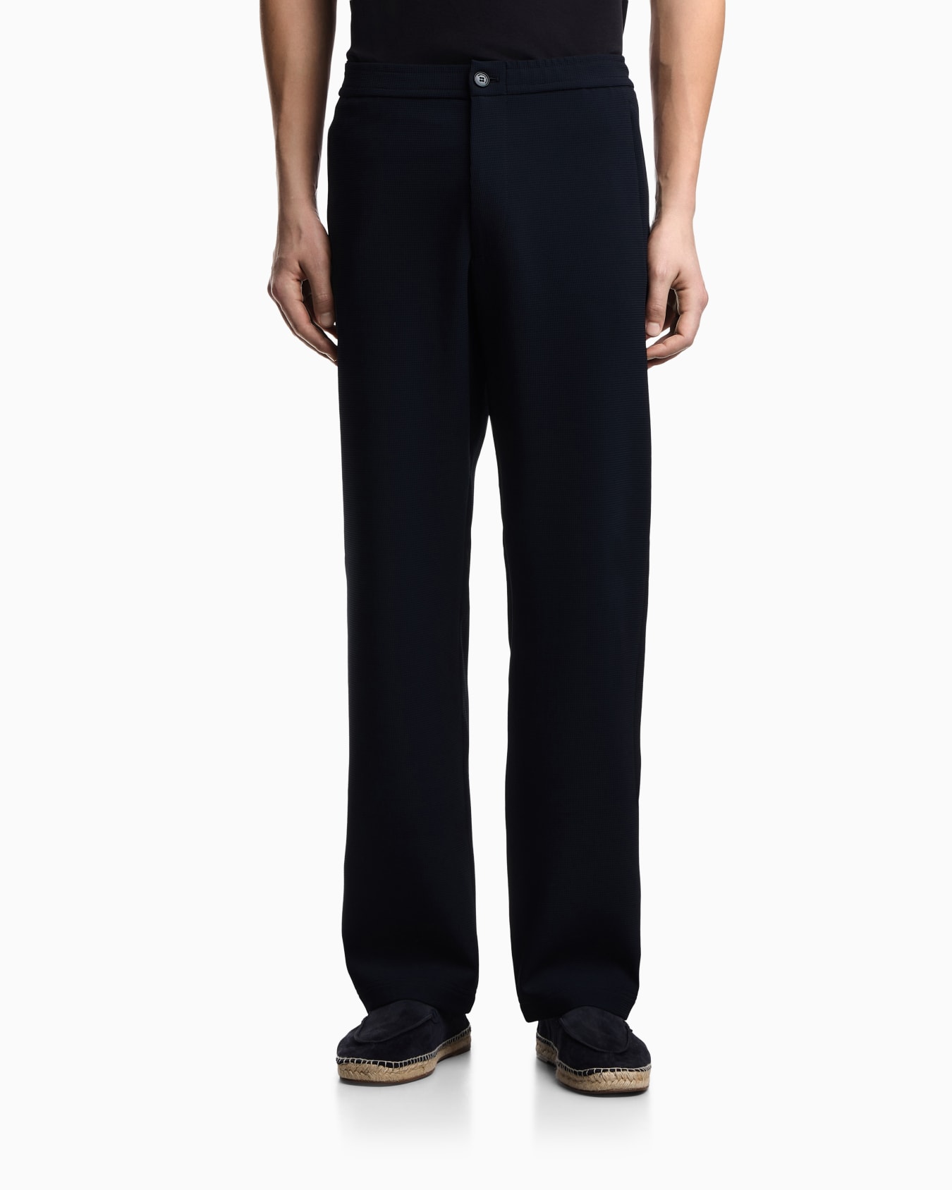 Icon 3D piqué-effect crêpe jersey trousers Slide 3