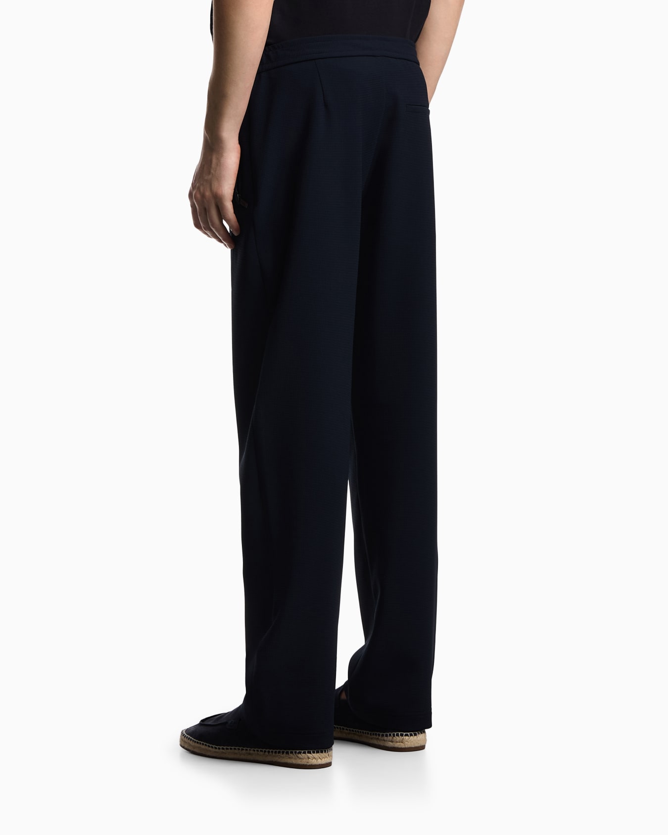 Icon 3D piqué-effect crêpe jersey trousers Slide 2