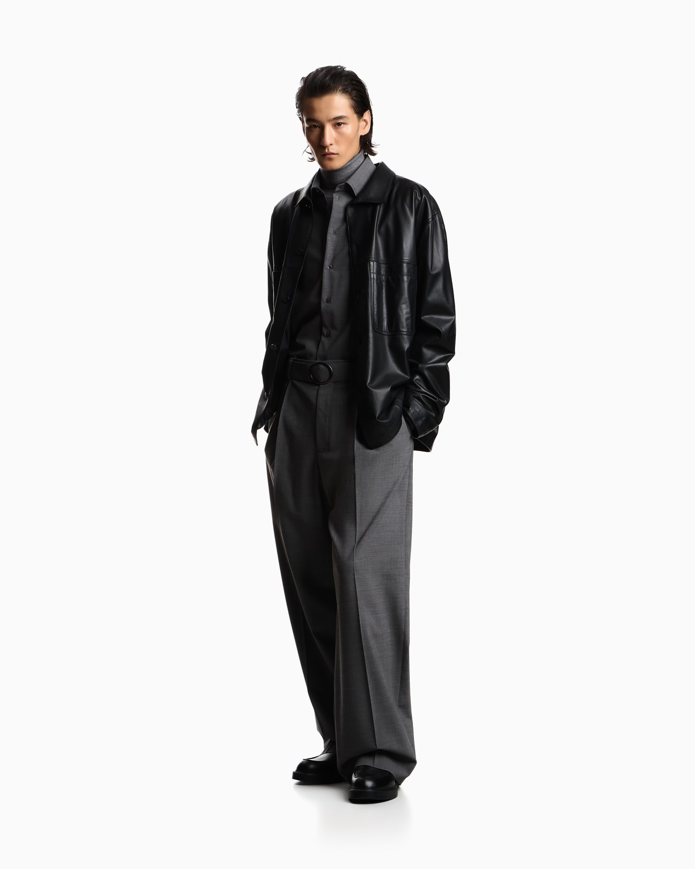 Ultra light lambskin nappa leather shirt jacket Slide 1