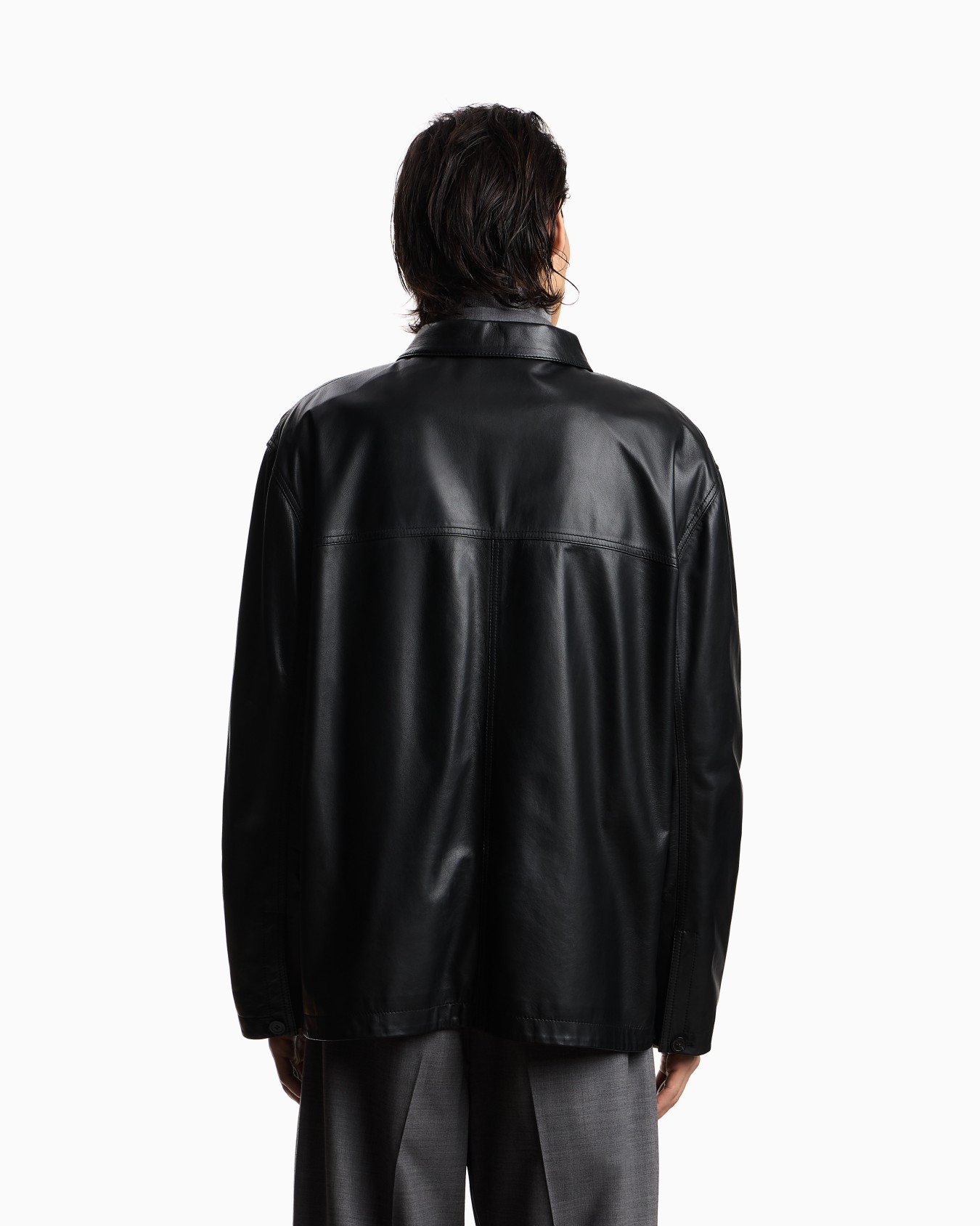 Ultra light lambskin nappa leather shirt jacket Slide 2