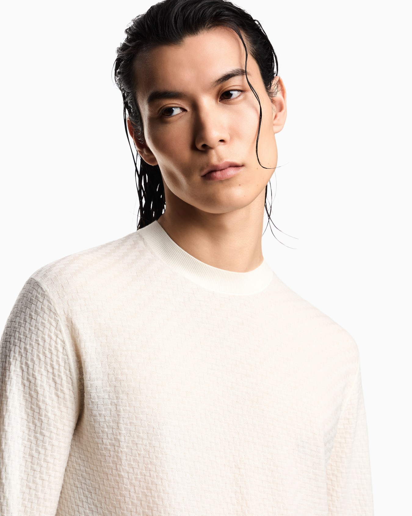 Virgin-wool jumper with a check motif Slide 4