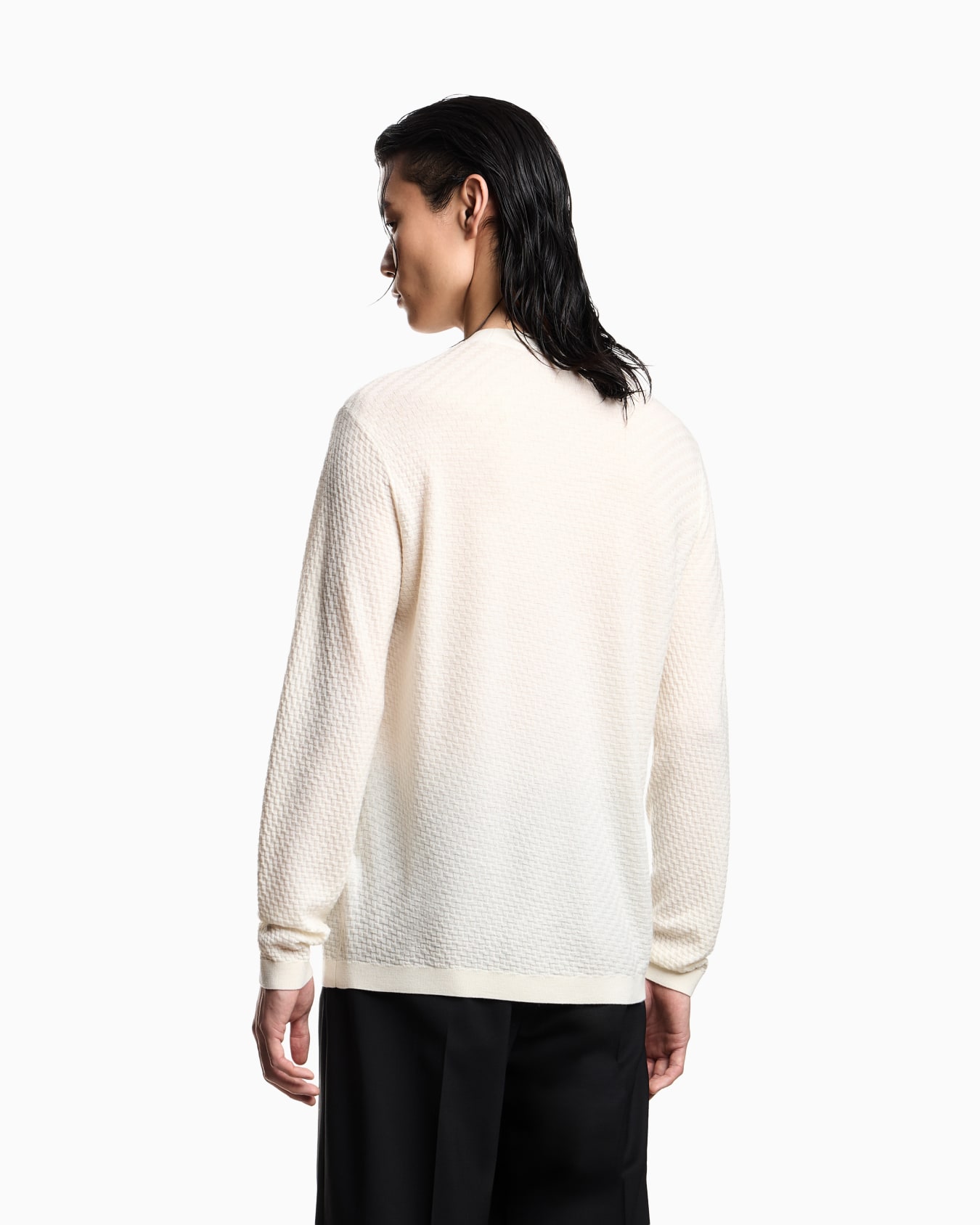 Virgin-wool jumper with a check motif Slide 2