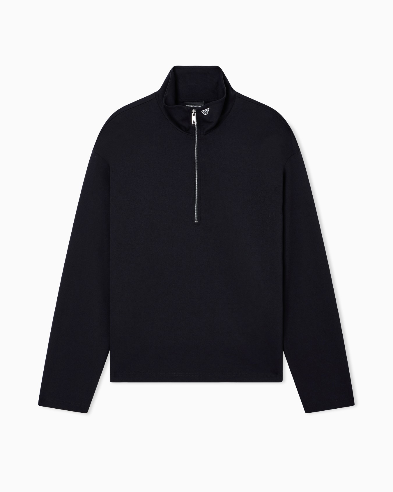 モックネックセーター ジャージー パーシャルジップ スライドする 0