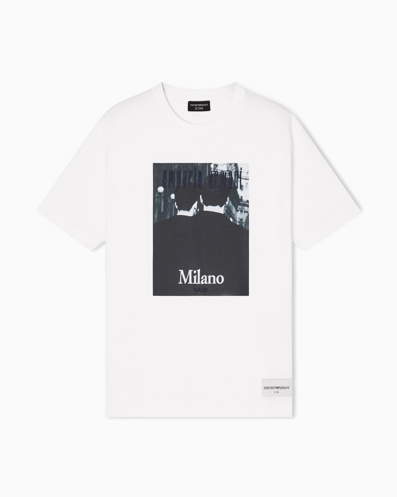 Jersey T-shirt with photographic print and Icon embroidery Slide 0