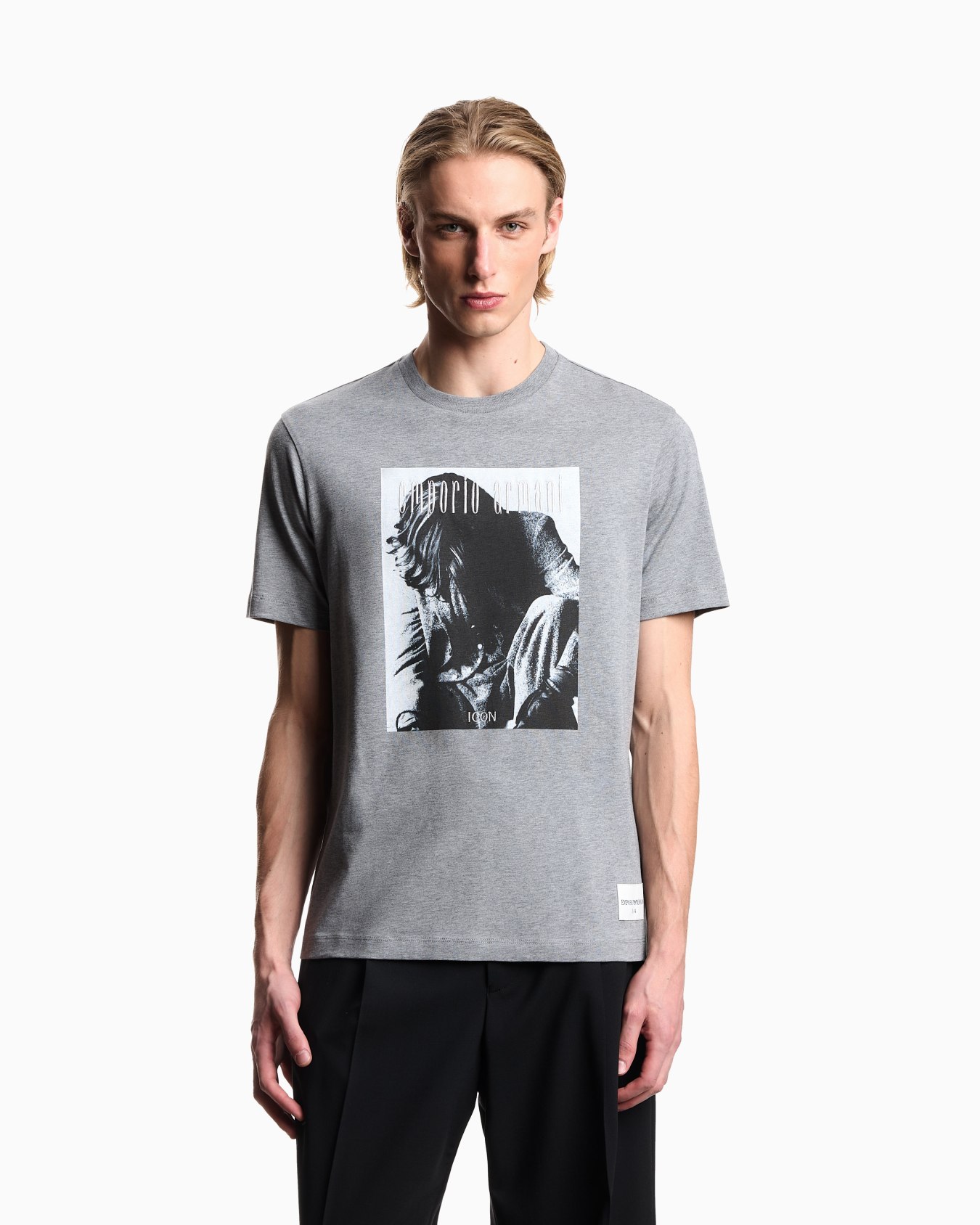 Jersey T-shirt with photographic print and Icon embroidery Slide 3