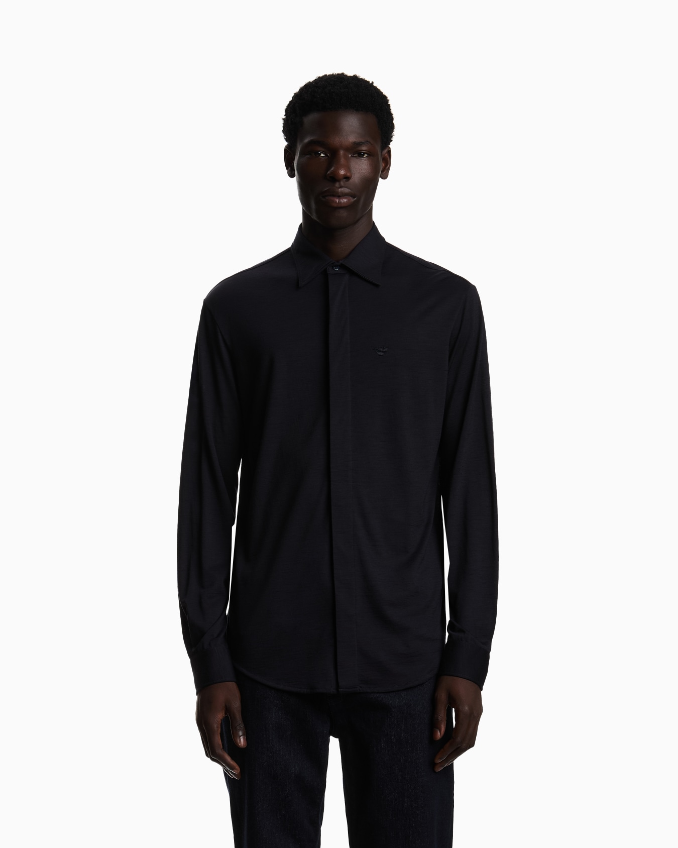 Wool slub jersey shirt Slide 3