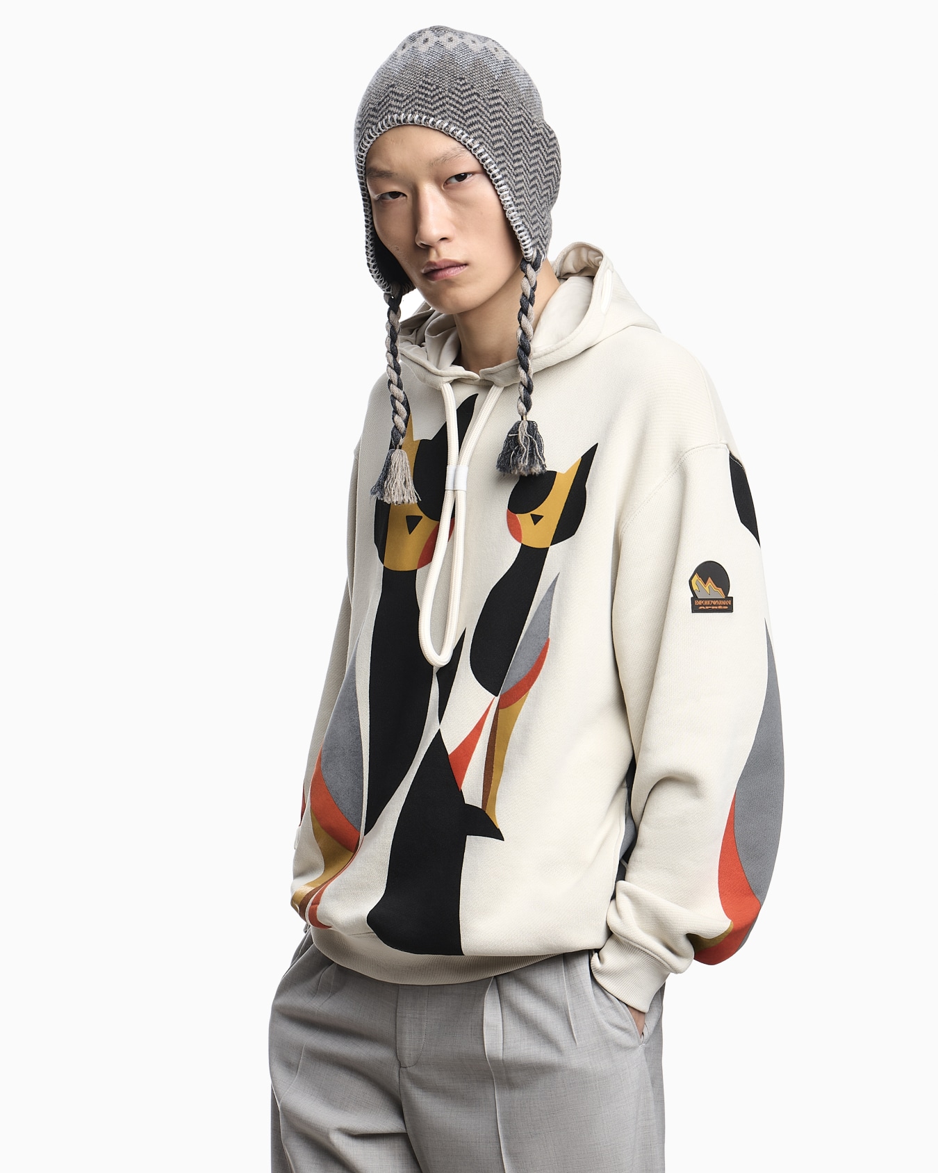 Après フード付きスウェットシャツ ジャージー キャットモチーフ スライドする 3