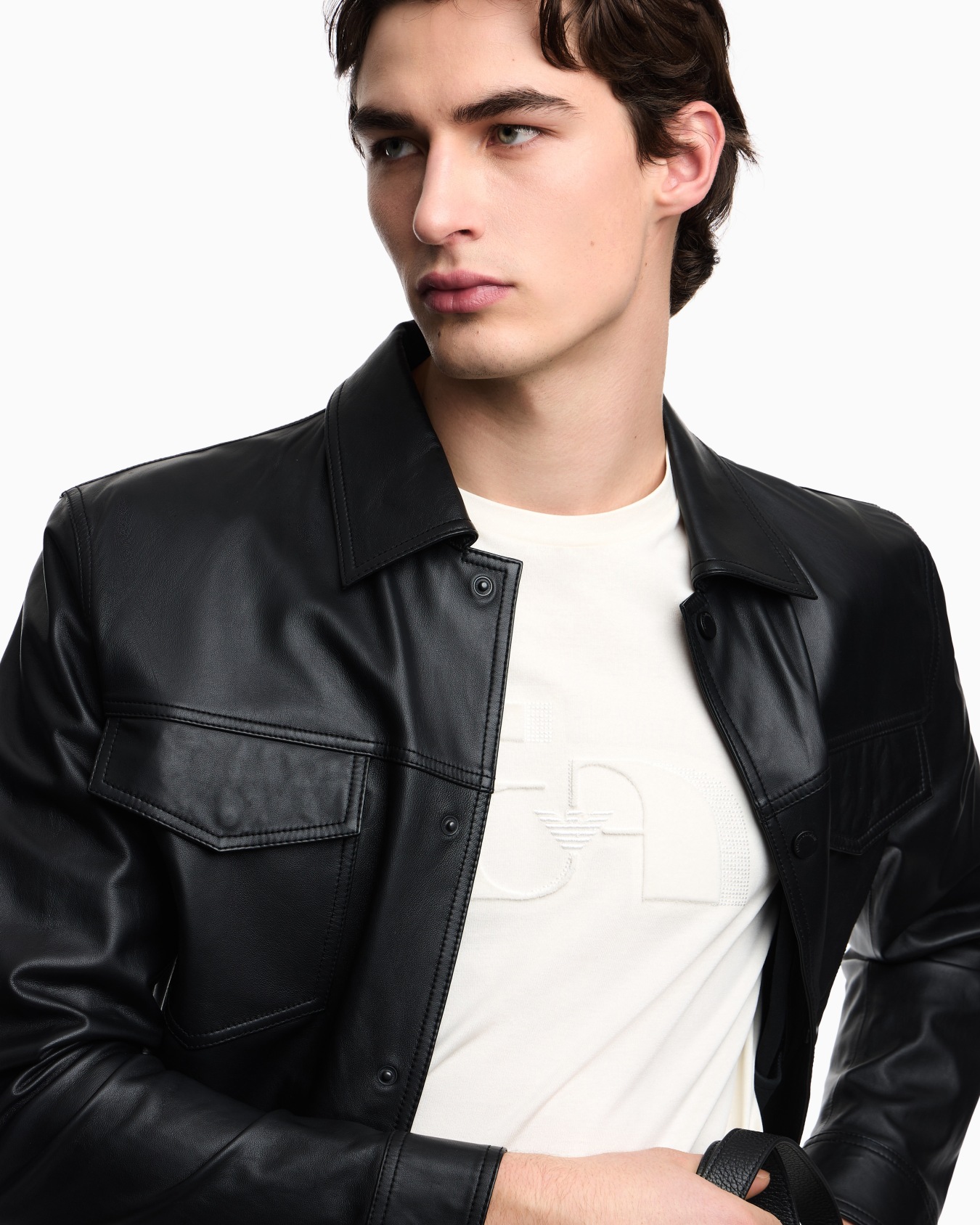 T-shirt in jersey con ricamo optical Slide 4