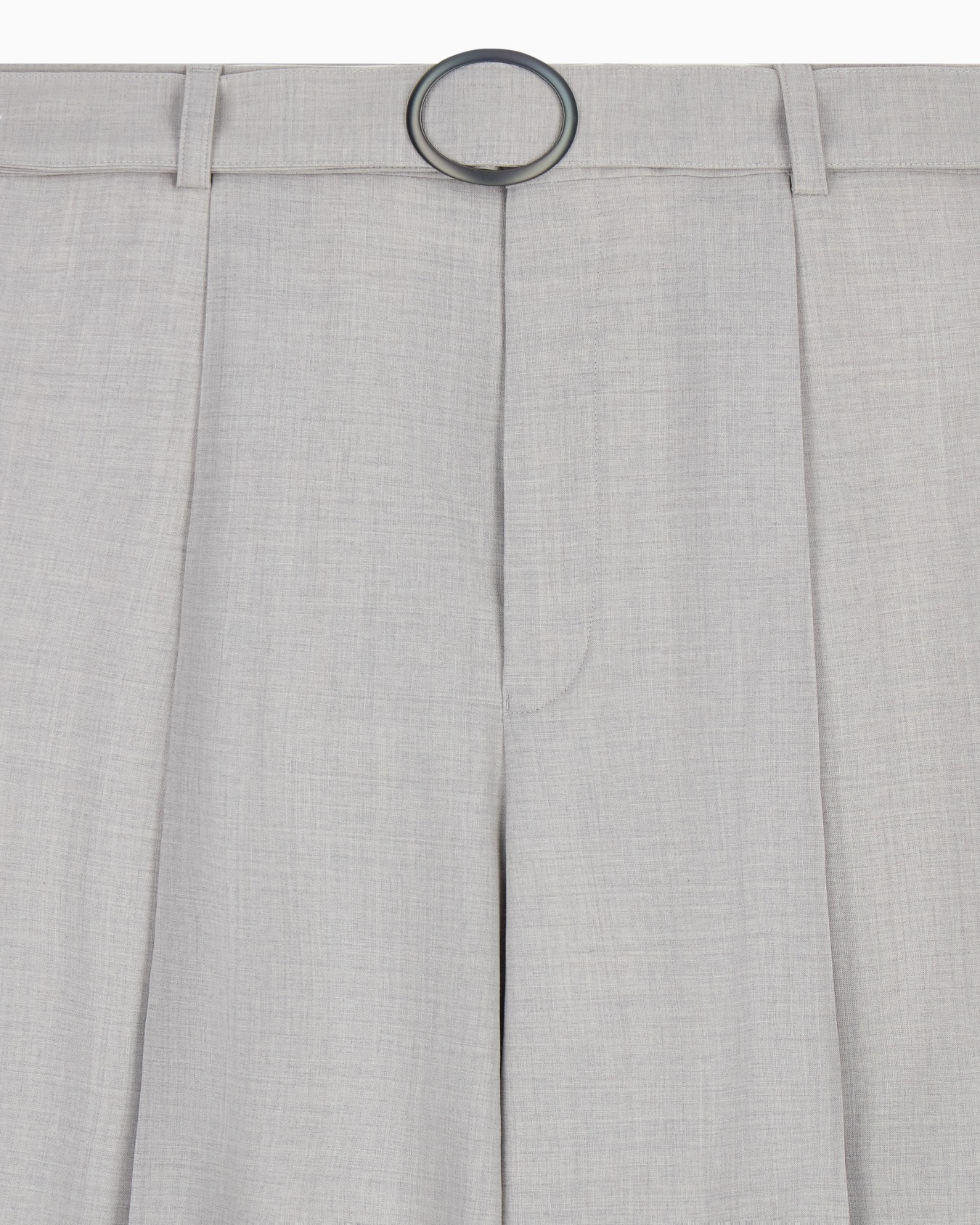Trousers with pleats and belt in stretch wool canvas Slide 4