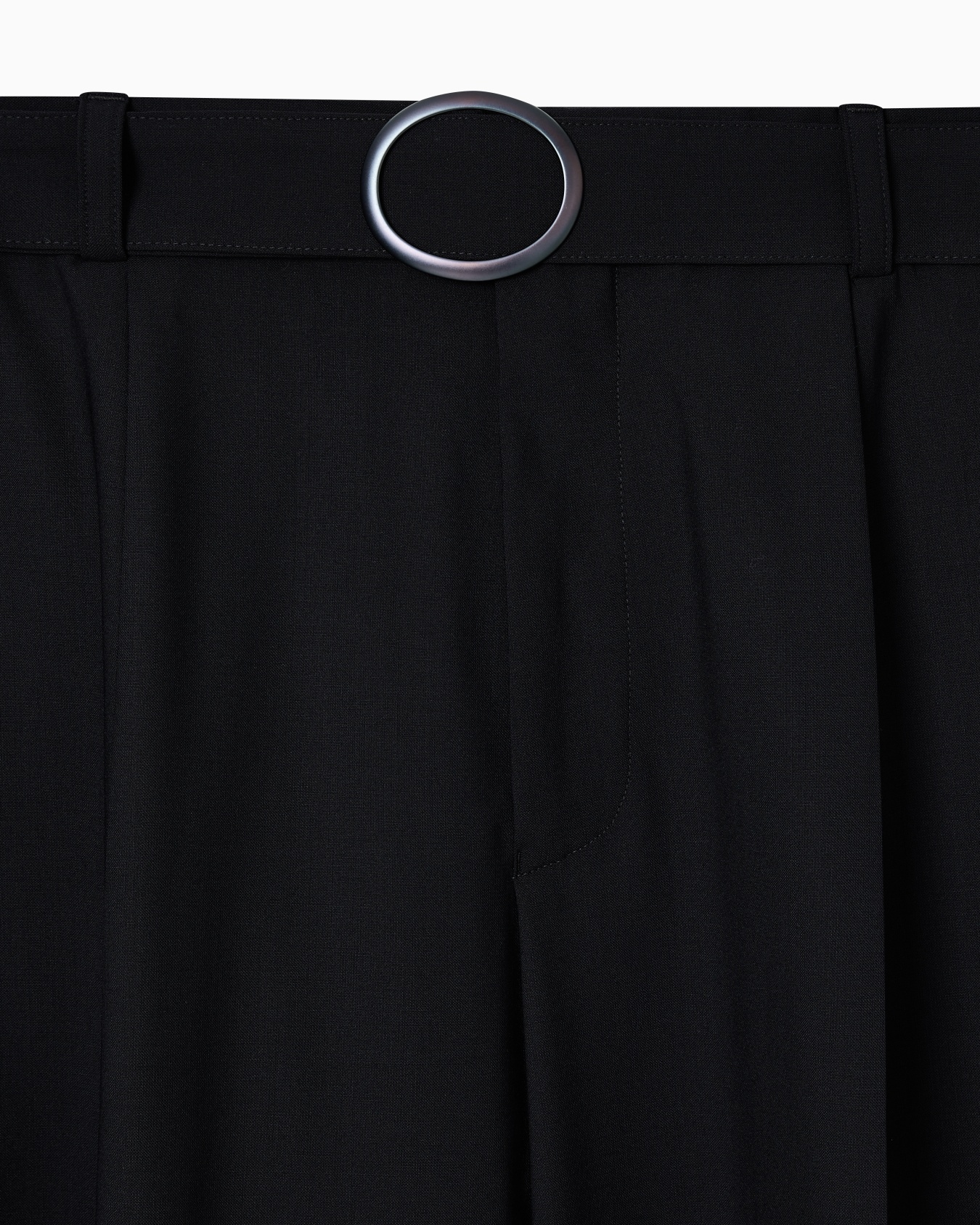 Trousers with pleats and belt in stretch wool canvas Slide 4