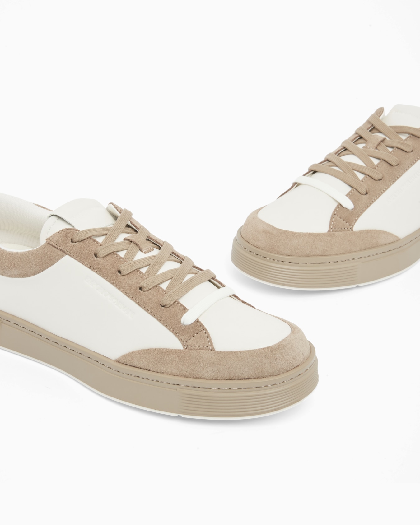 Leather sneakers with suede details Slide 4