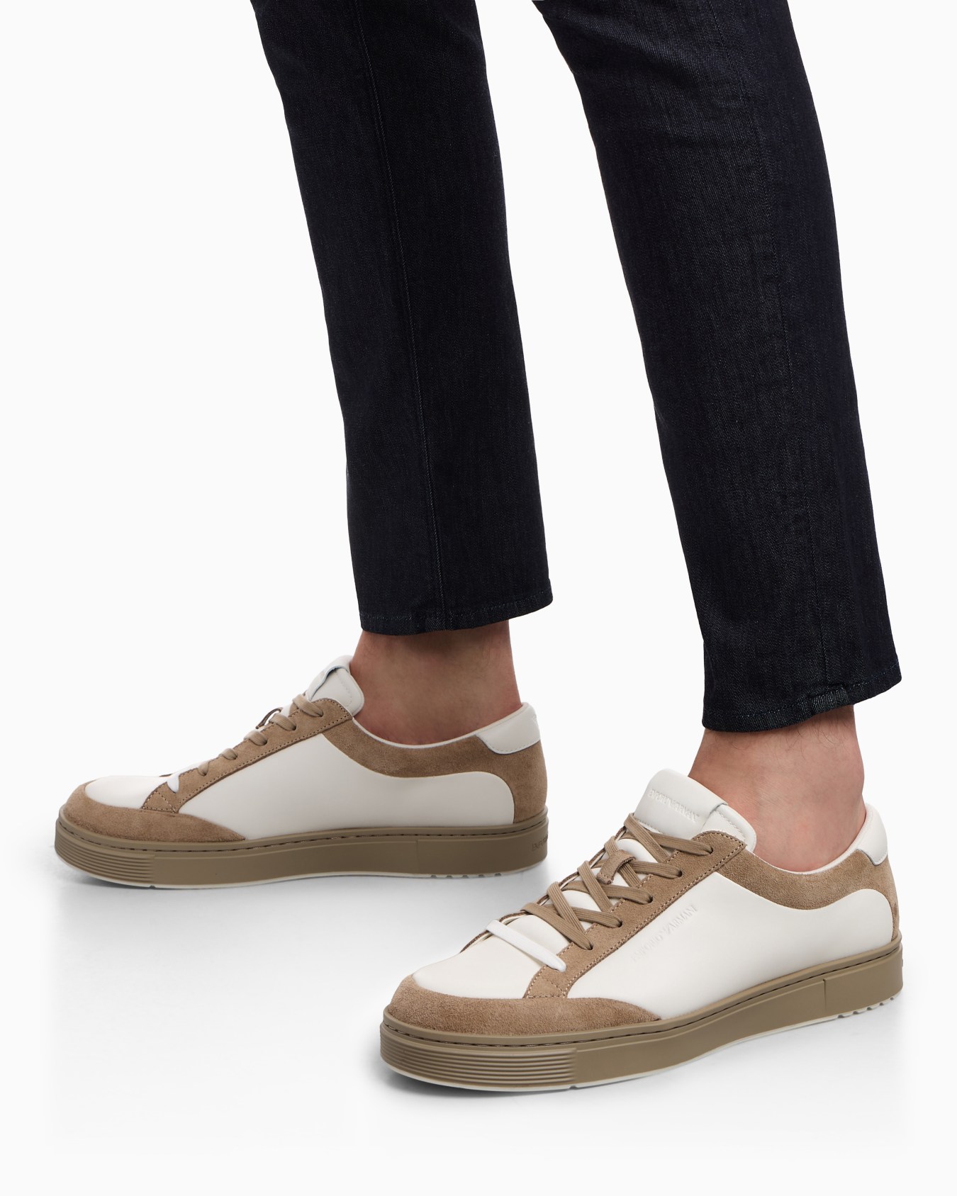 Leather sneakers with suede details Slide 6