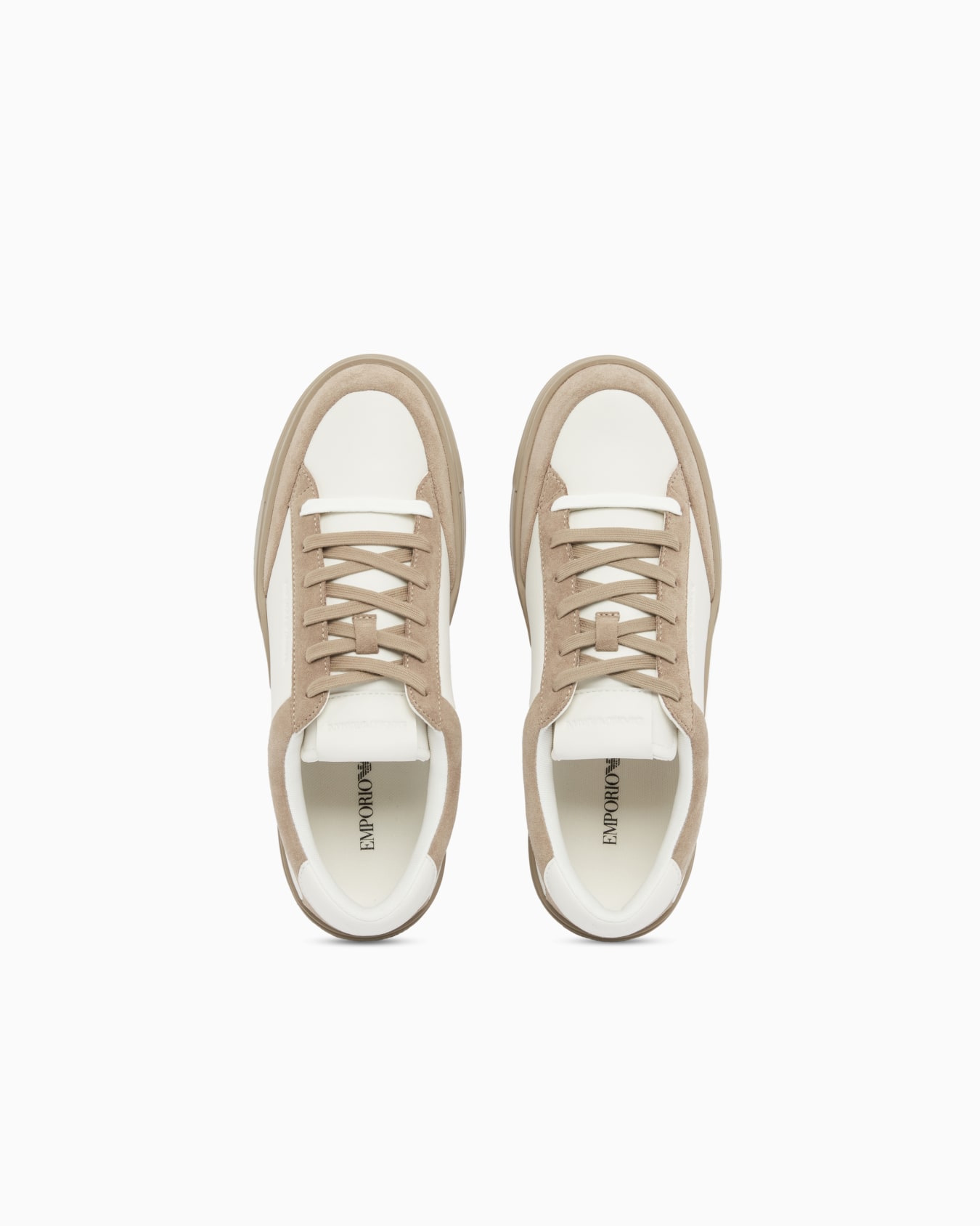 Leather sneakers with suede details Slide 2