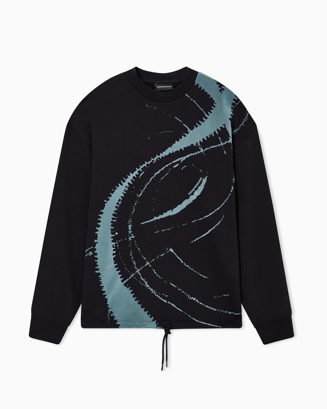 French terry jersey oversized sweatshirt with flocked print Slide 0
