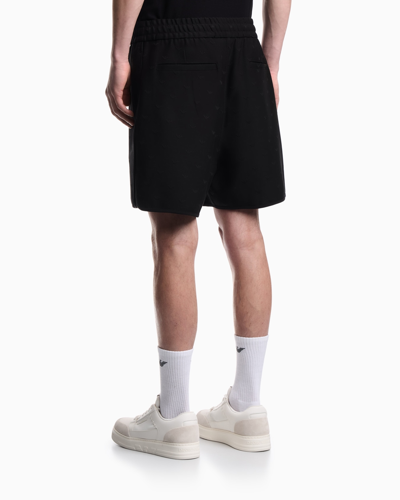 Shorts in all-over micro eagle jacquard jersey Slide 2