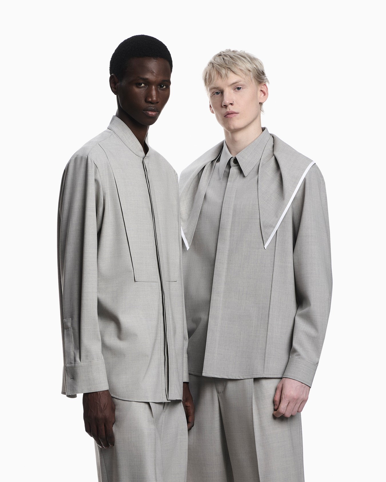 グルカラーシャツ バージンウールキャンバス ソフト仕上げ スライドする 3