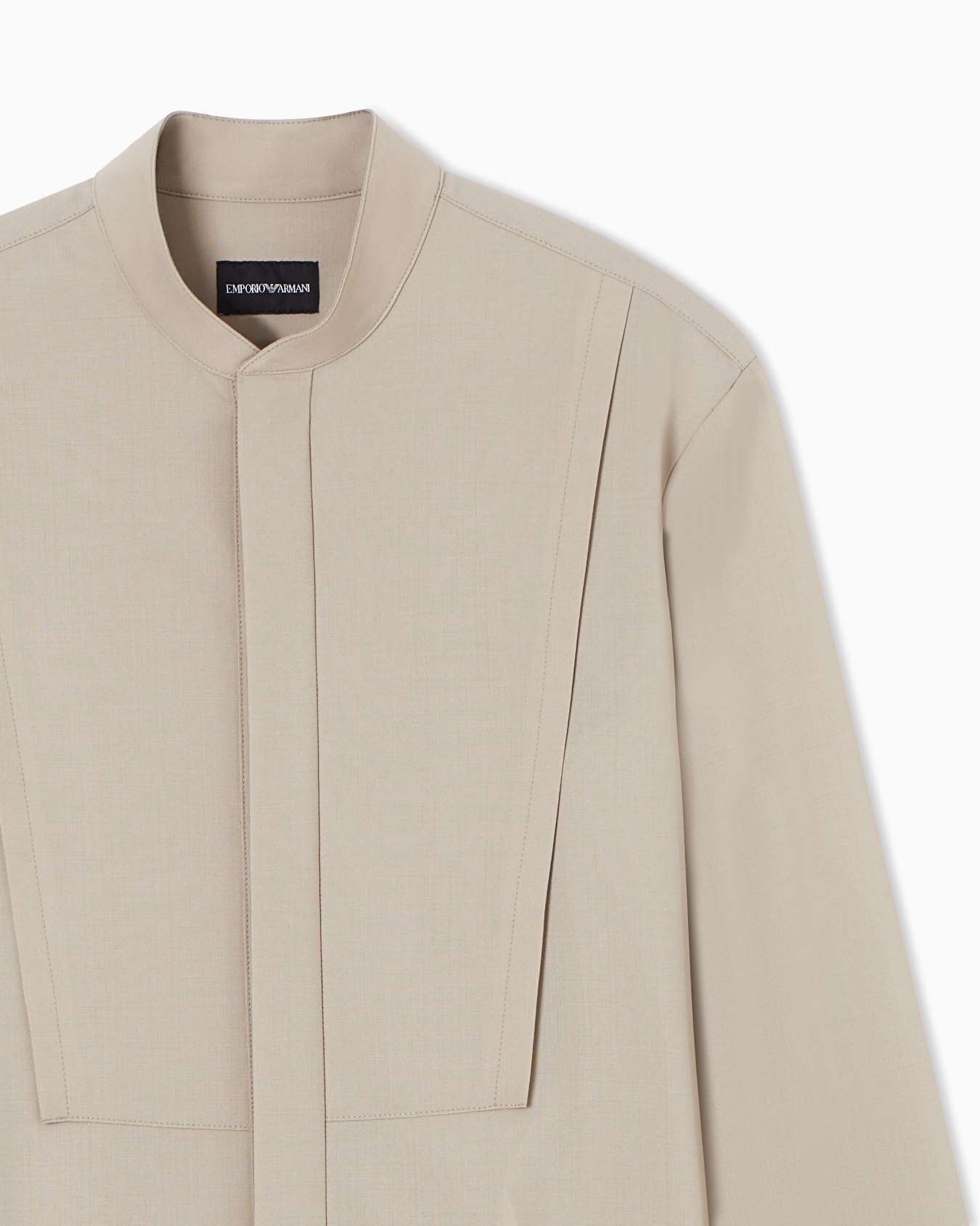 Guru collar shirt in soft finish virgin wool canvas Diapositive 4