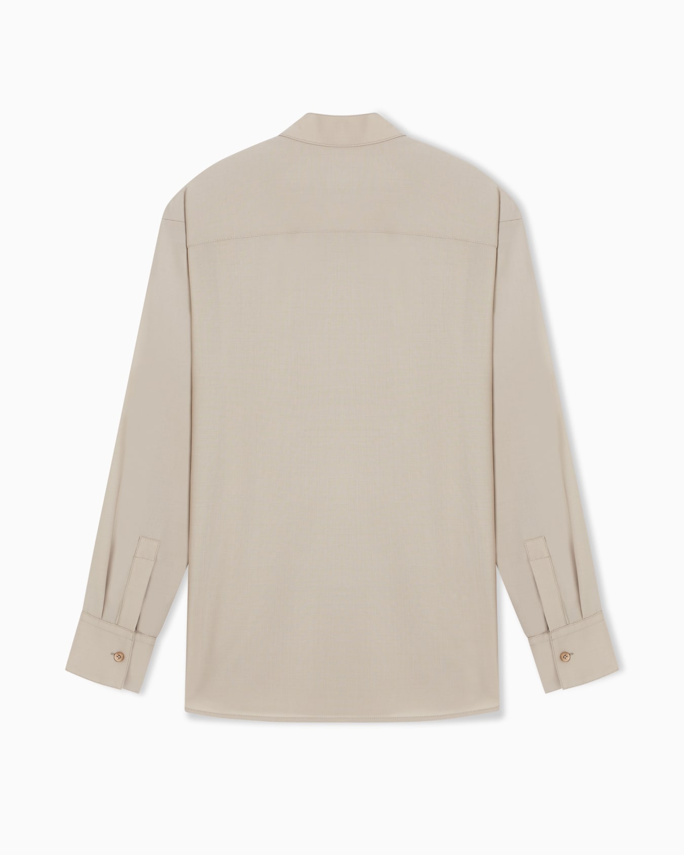 Guru collar shirt in soft finish virgin wool canvas Diapositive 3