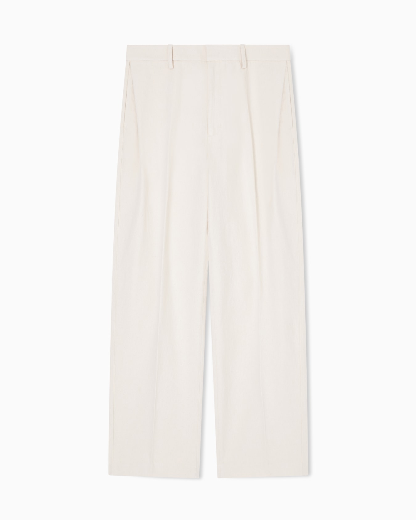 Cotton bull trousers with pleats Slide 0