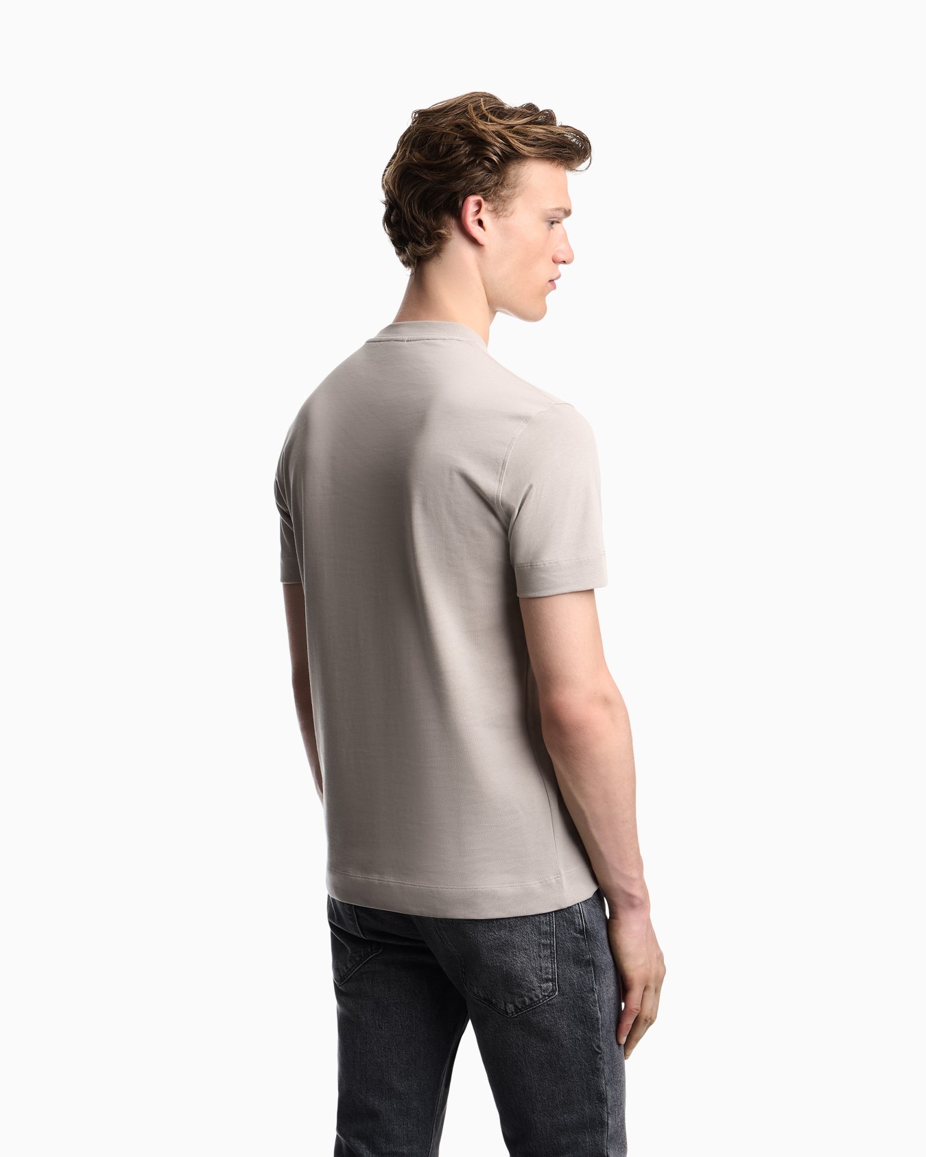 Slim fit T-shirt in heavy jersey with domed eagle Slide 6