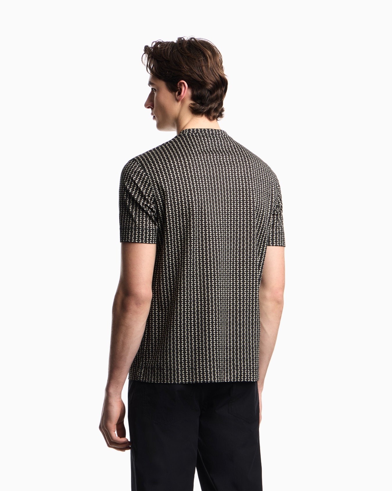 Lyocell-blend jersey T-shirt with all-over micro pattern print Slide 3