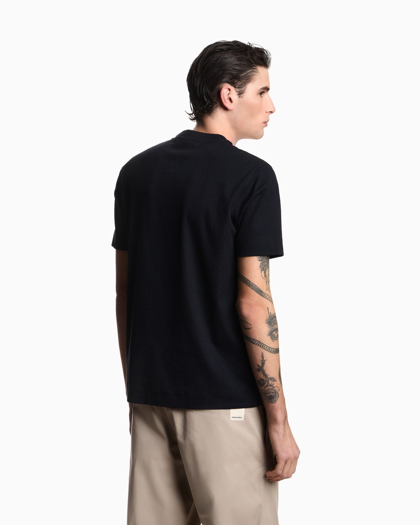 Intarsia-effect jacquard jersey T-shirt Slide 2