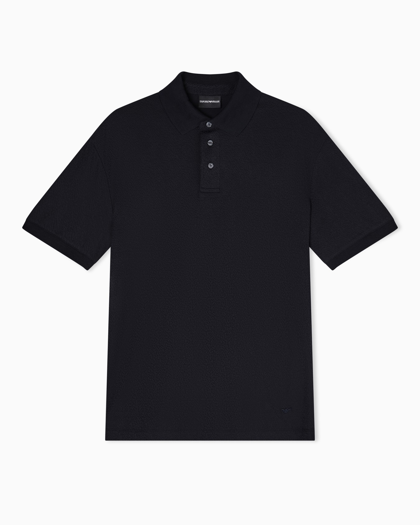 Jacquard jersey polo shirt with an intarsia effect Slide 0
