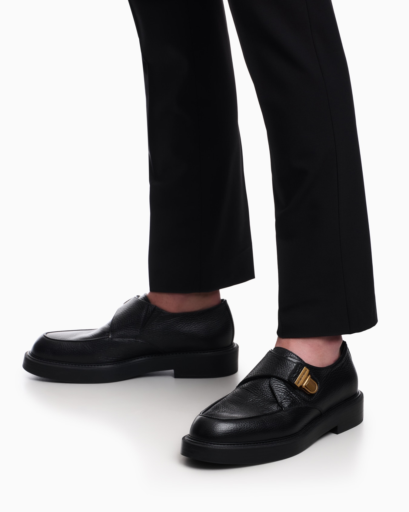 Icon pebbled leather chunky monk straps Slide 6