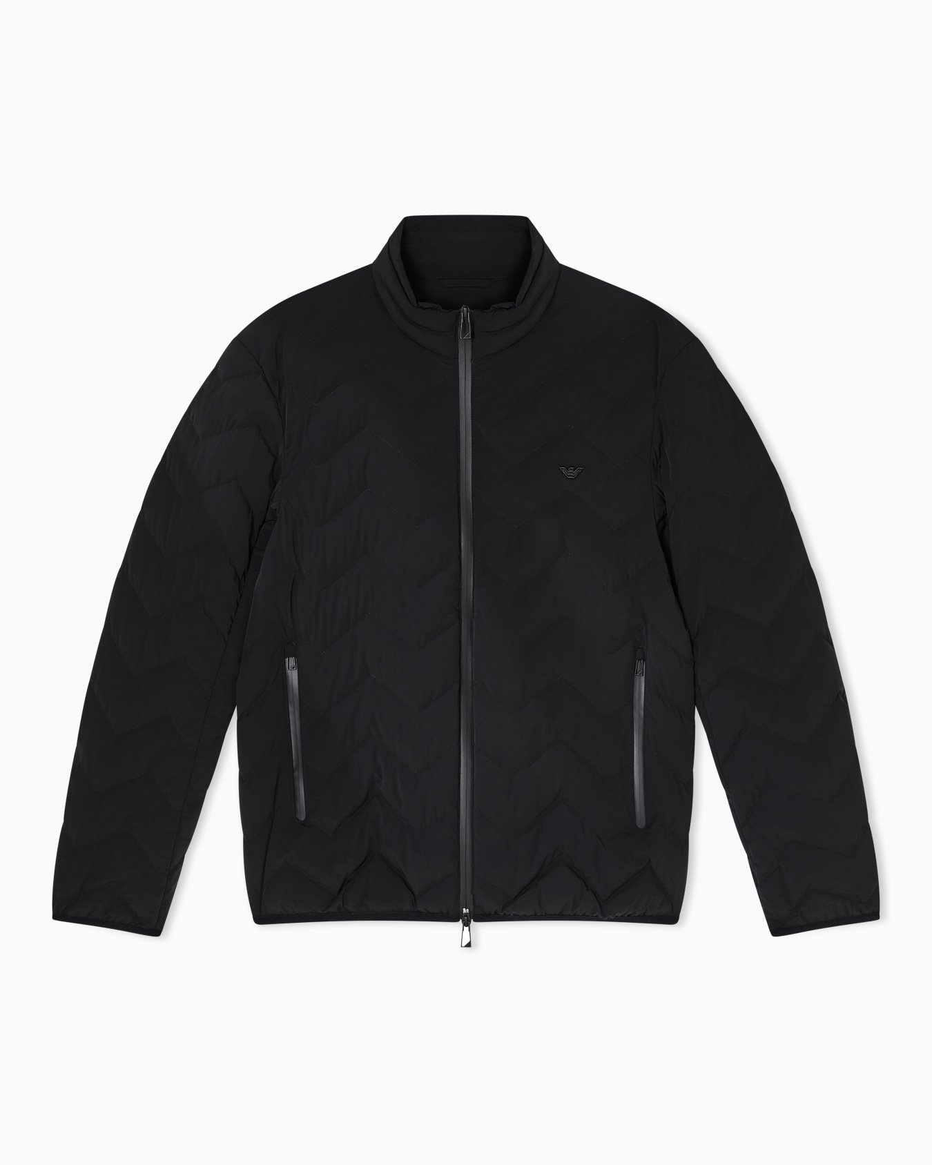 Water-repellent chevron quilted nylon spandex down jacket  Slide 0