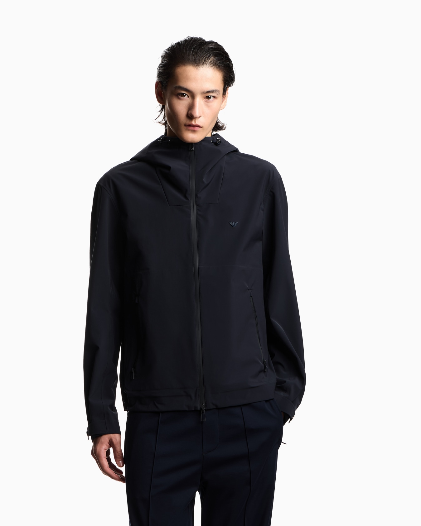 Blouson with hood and heat-taped nylon zippers Slide 3