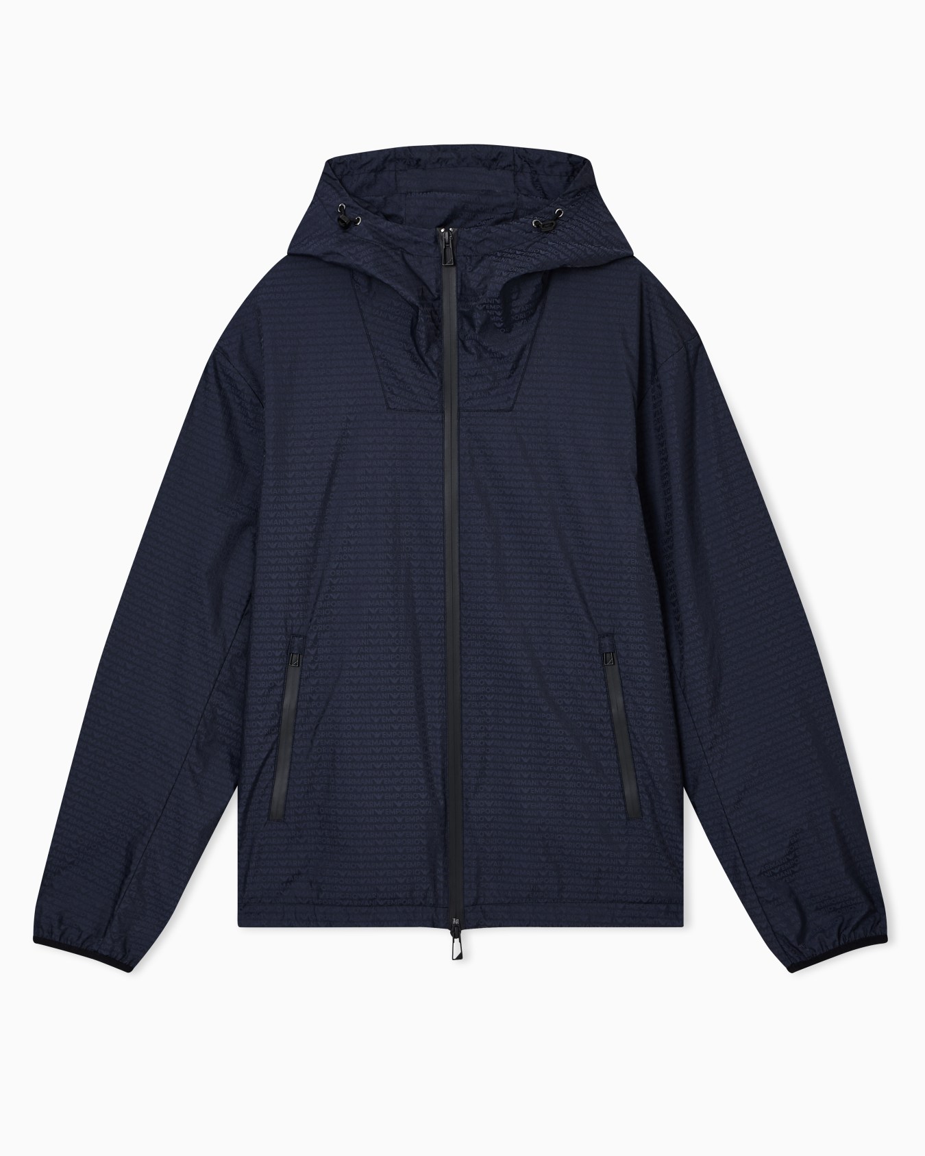 Water-repellent blouson in jacquard nylon with all-over lettering Slide 0