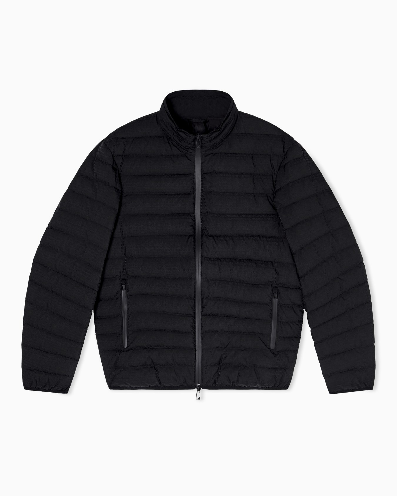 Water repellent down jacket in quilted nylon with jacquard lettering logo Slide 0