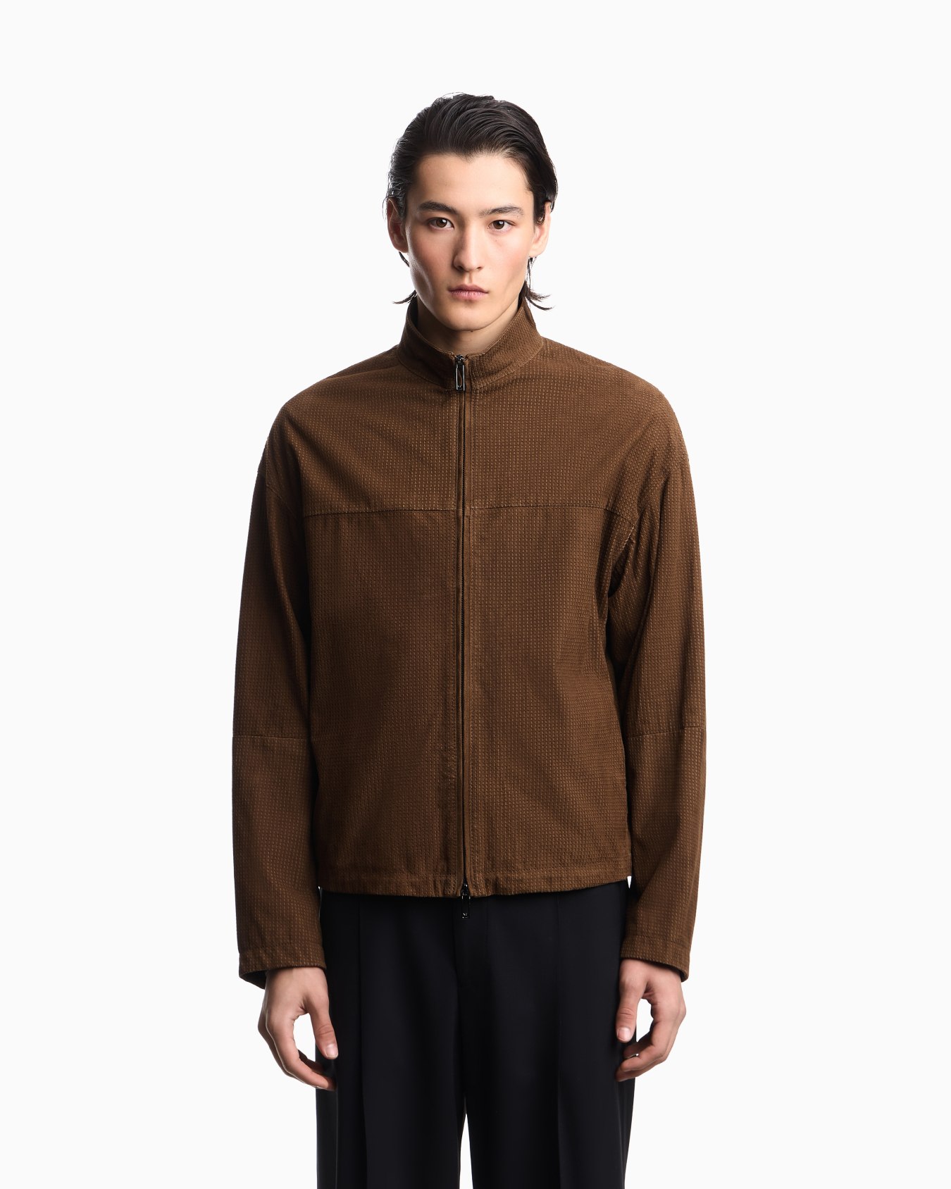 Perforated goat suede blouson Slide 3