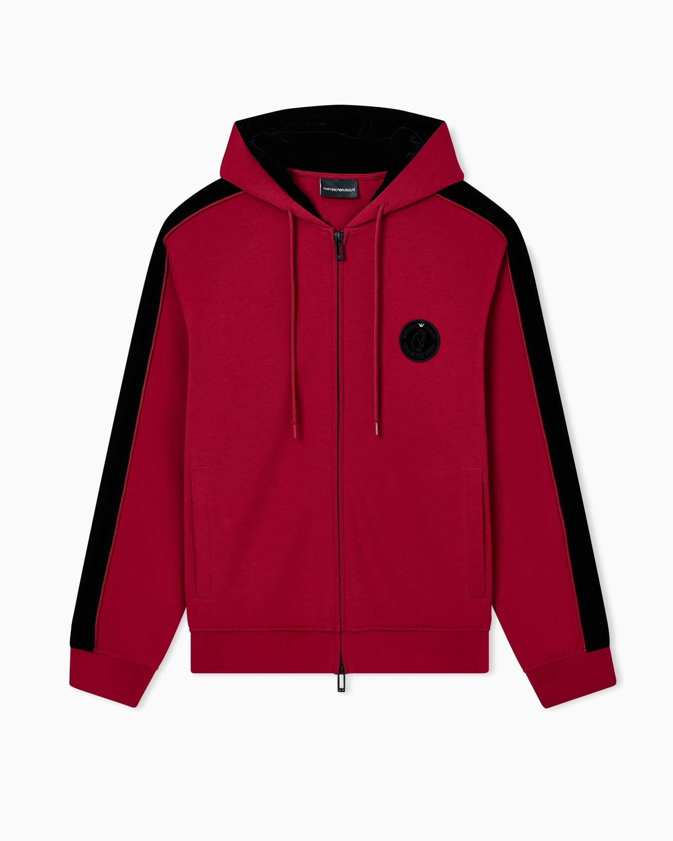 Lunar New Year double-jersey hooded zip-up sweatshirt with patch and tape Slide 0