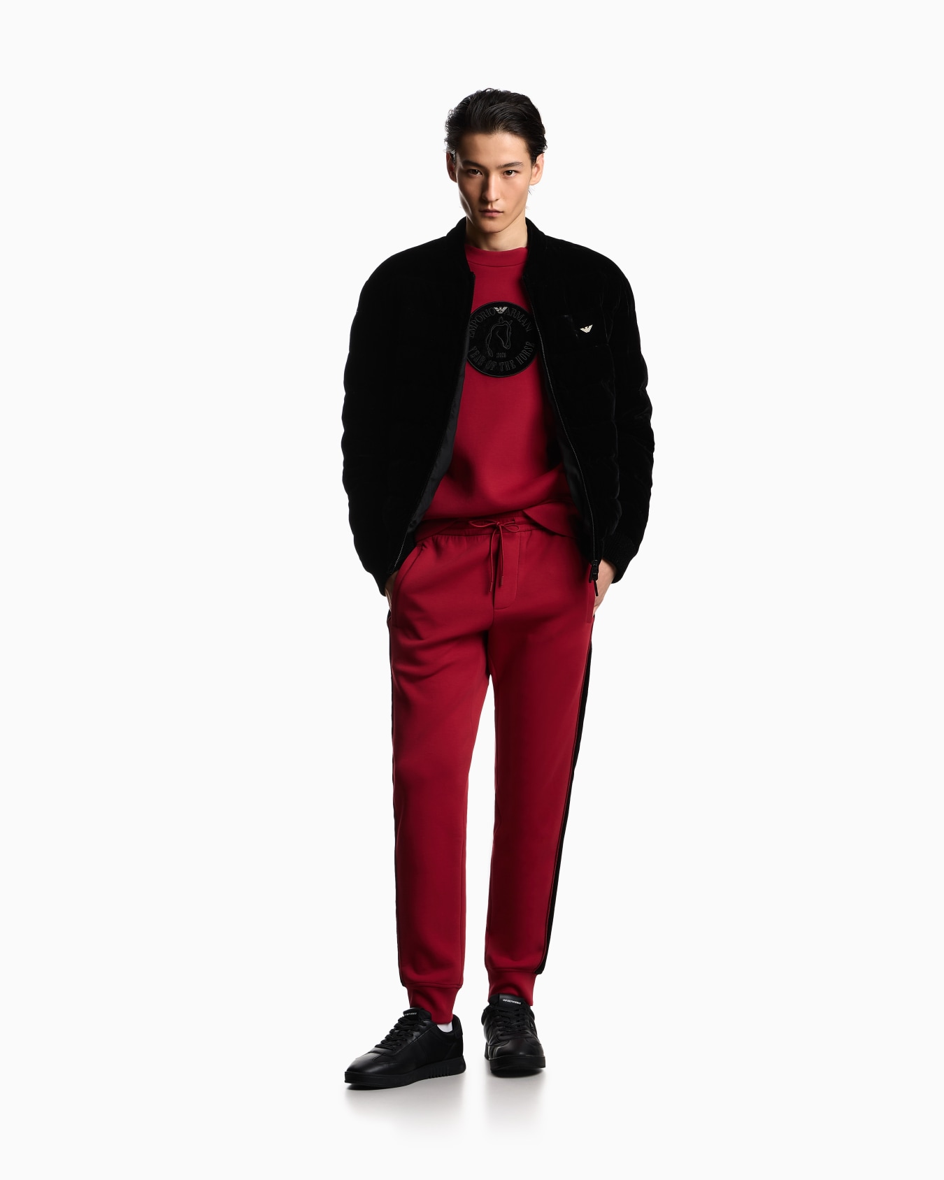 Felpa in double jersey con tape e maxi patch Lunar New Year Slide 1