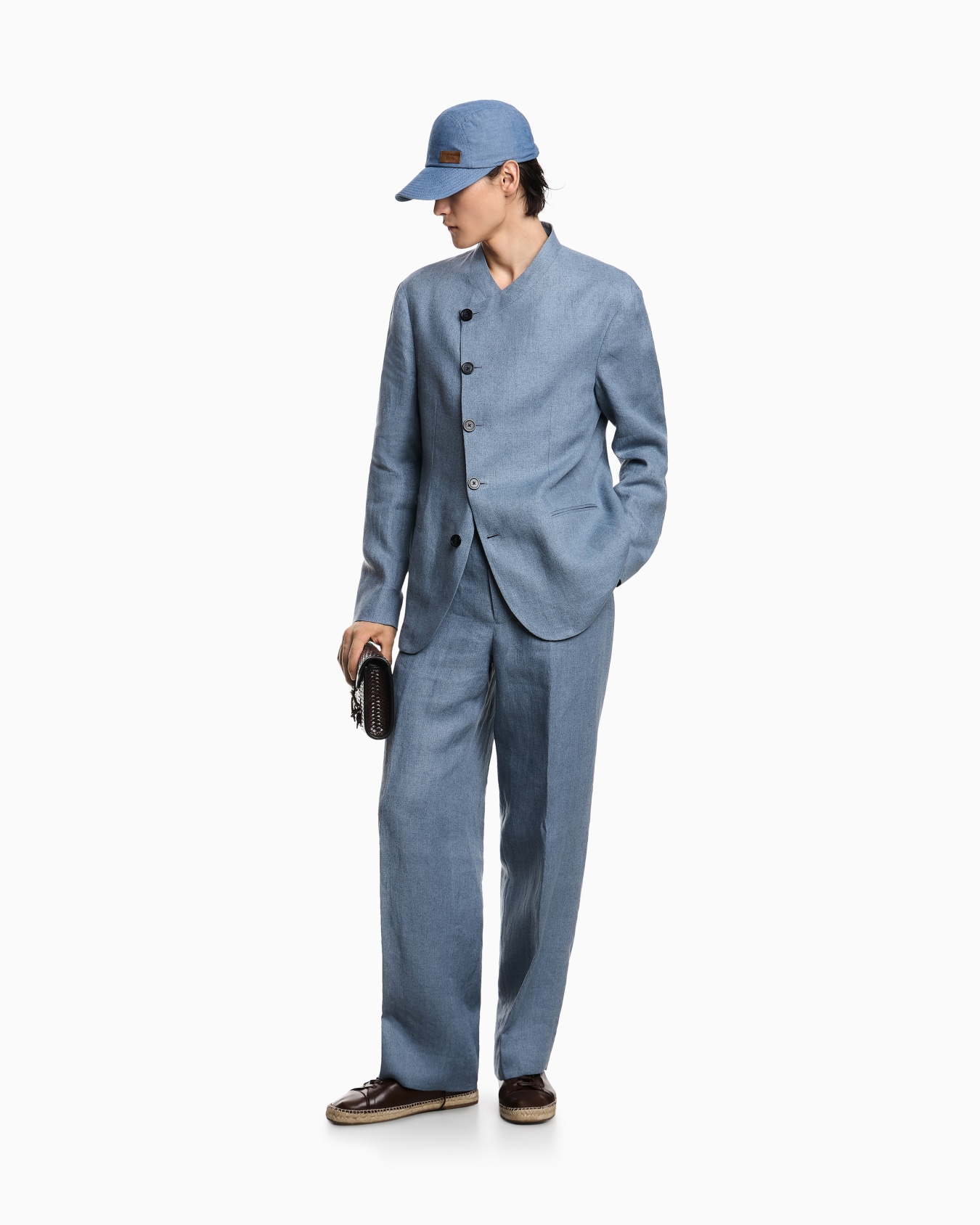 Icon mouliné linen satin trousers Slide 2