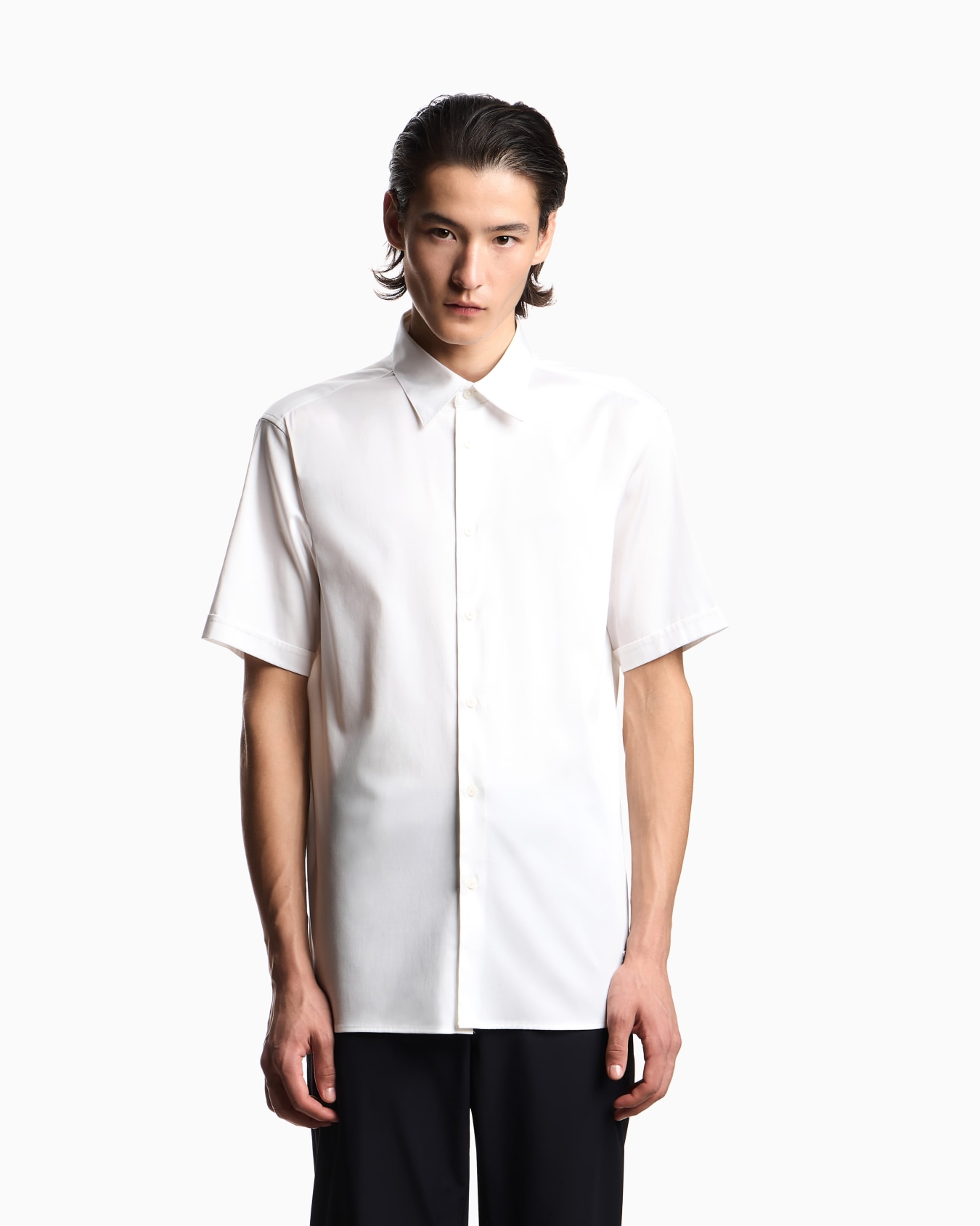 半袖シャツ ストレッチ ピマコットン スライドする 3