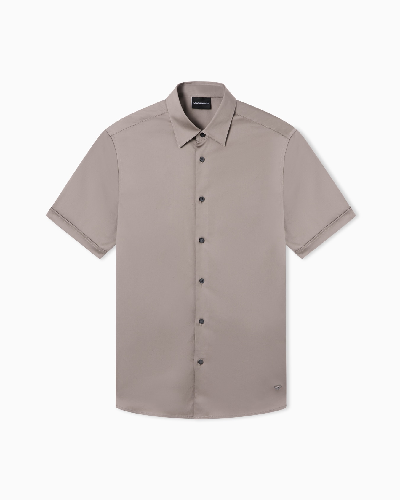 Short-sleeved shirt in stretch Pima cotton Slide 0